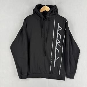 Grimfrost Hoodie Mens XL Black Viking Rune Graphic Fleece Pullover Sweatshirt